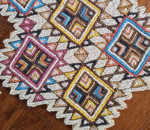Beaded Geometric Patterned Table Runner - Picture 2 of 4